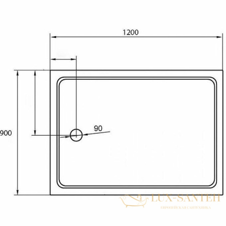 акриловый поддон cezares tray a tray-a-ah-120/90-15-w0 для душа 120x90, белый