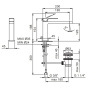 смеситель для раковины, fantini mint, 34 02 f003f, 1 отв., с донным клапаном, излив 165мм, хром