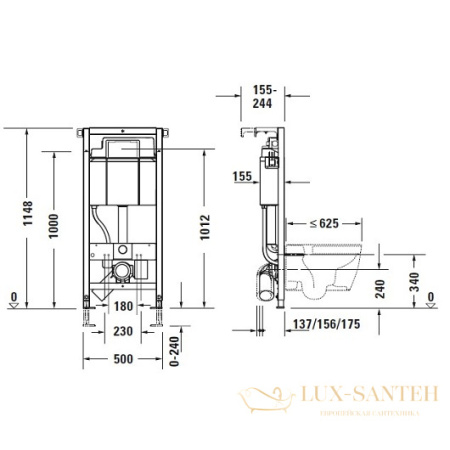 инсталляция для подвесного унитаза duravit durasystem wd1011000000 