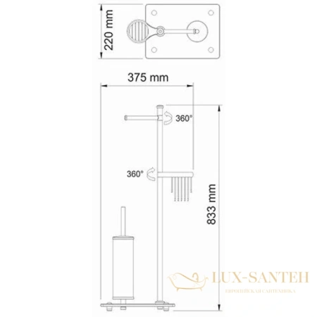 комплект для туалета wasserkraft exter k-1234, светлая бронза