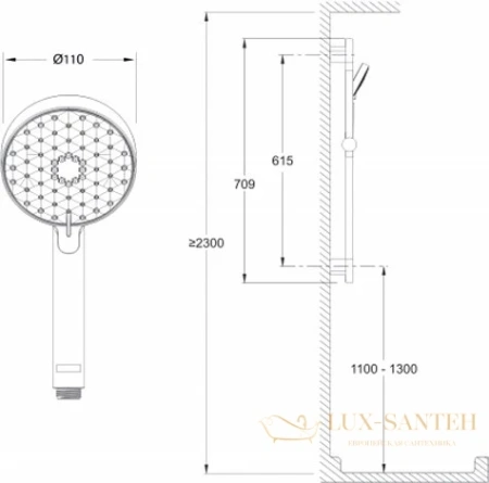 душевой гарнитур jacob delafon awaken geometric e99898ru-cp