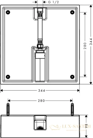 скрытая часть верхнего душа hansgrohe raindance e 400х400 26254180