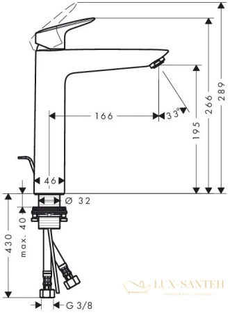 смеситель для раковины hansgrohe logis 71090000