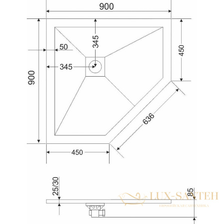 душевой поддон rgw stt 16155099-02 из искусственного камня stt-0099g 90х90, графит