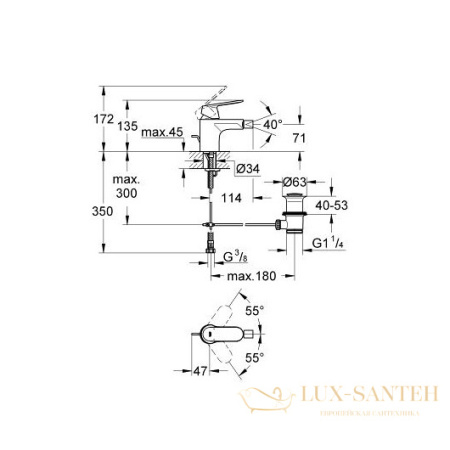 смеситель grohe eurosmart cosmopolitan 32839000 для биде, хром