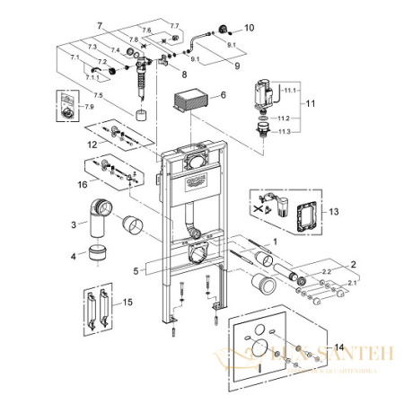 инсталляция для подвесного унитаза grohe rapid sl 38525001 высота 1,0 м 