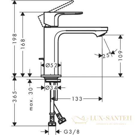 смеситель для раковины hansgrohe rebris 72517670