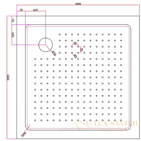 акриловый поддон cezares tray a tray-a-a-100-15-w0 для душа 100х100, белый