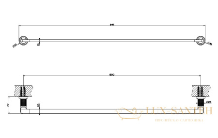 полотенцедержатель gessi inciso 58505.246 80 см, золото