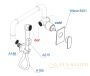гигиенический душ  со встраиваемым смесителем wasserkraft wiese a8451.186.239.215, оружейная сталь