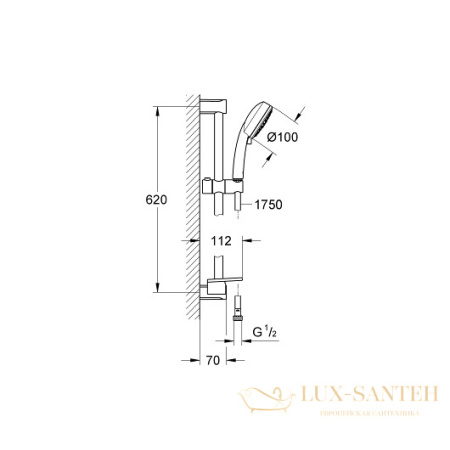 душевой гарнитур grohe new tempesta cosmopolitan 100 27929002, белый