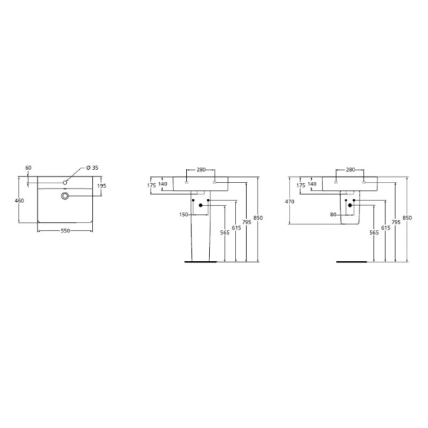 раковина ideal standard connect cube e784401 55 см, белый