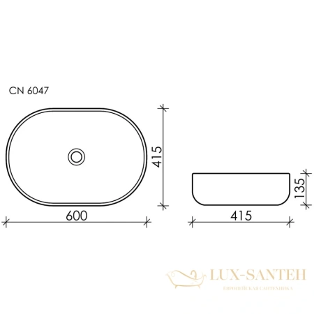 раковина ceramica nova element cn6047 60x41,5 см, белый