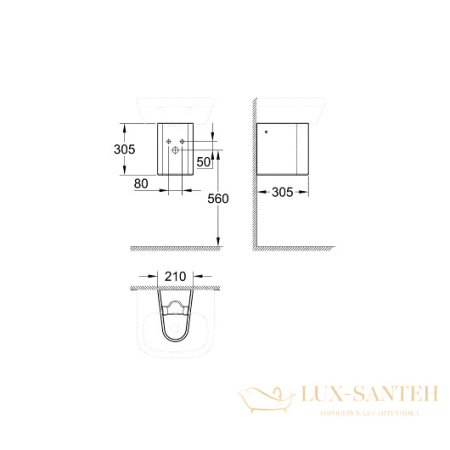 полупьедестал grohe euro ceramic 39325000, белый