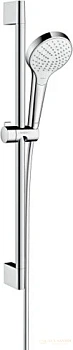 душевой гарнитур hansgrohe croma select s vario 26562400 со штангой 65 см, белый/хром