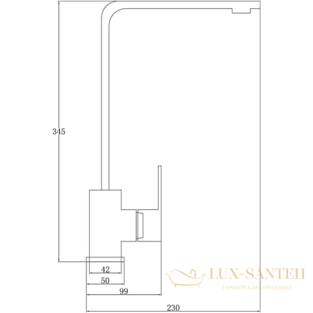 смеситель zorg steel hammer sh 5104 inox для кухни, нержавеющая сталь