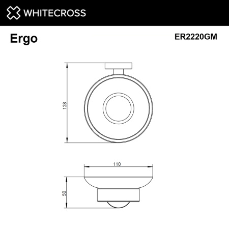 мыльница подвесная whitecross ergo er2220gm, оружейная сталь