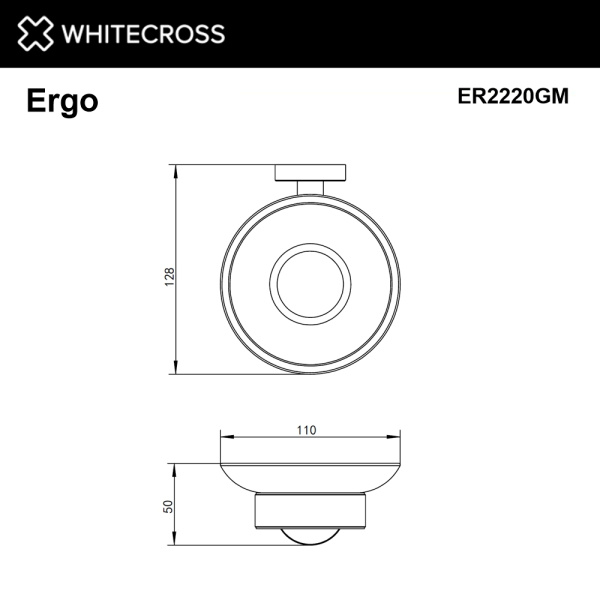 мыльница подвесная whitecross ergo er2220gm, оружейная сталь