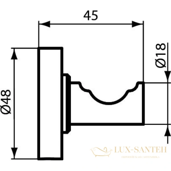 крючок ideal standard iom a9115xg, черный матовый