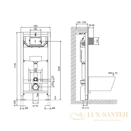 инсталляция belbagno bb001-120/bb005-pr-chrome с клавишей смыва, хром