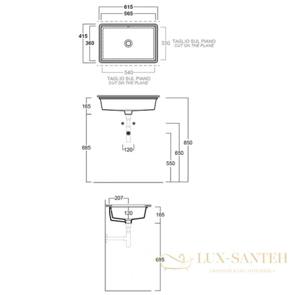 раковина simas lavabi d'arredo s60 bi 61,5x41,5 см, белый