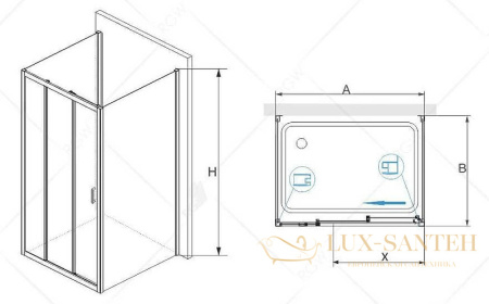 душевой уголок rgw passage 0608731128-011 pa-73-1 120х80, профиль хром, стекло прозрачное