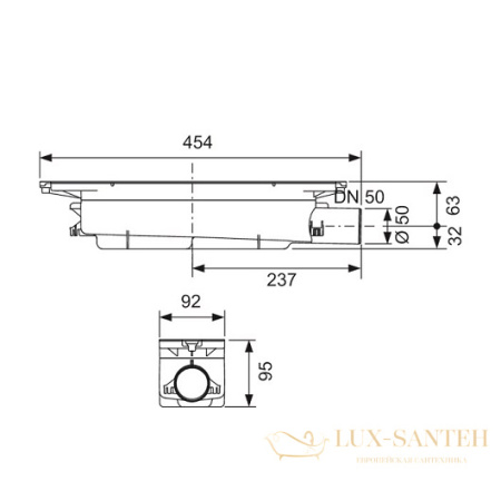 сифон tece tecedrainprofile 673002 dn 50, черный