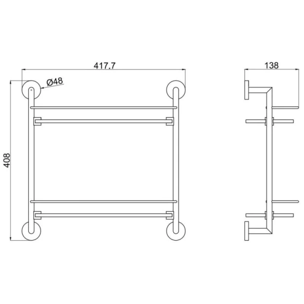 полка стеклянная allen brau priority 6.31015-bn 41,7 см, никель