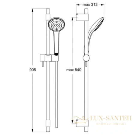 душевой гарнитур ideal standard idealrain pro b9835aa, хром