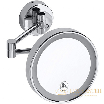 косметическое зеркало bemeta cosmetic mirrors 116301142 с подсветкой с увеличением, хром