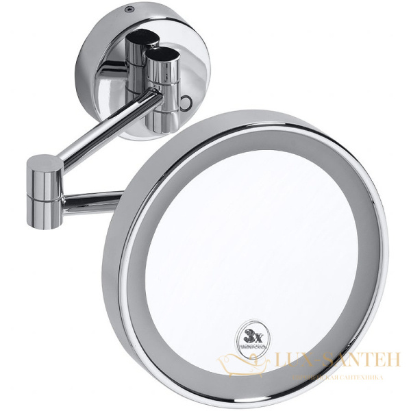 косметическое зеркало bemeta cosmetic mirrors 116301142 с подсветкой с увеличением, хром