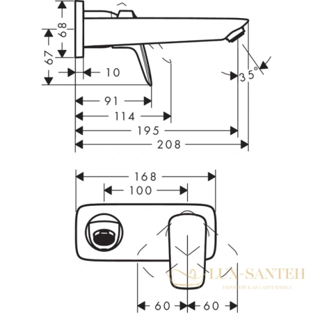 смеситель для раковины hansgrohe logis 71220000