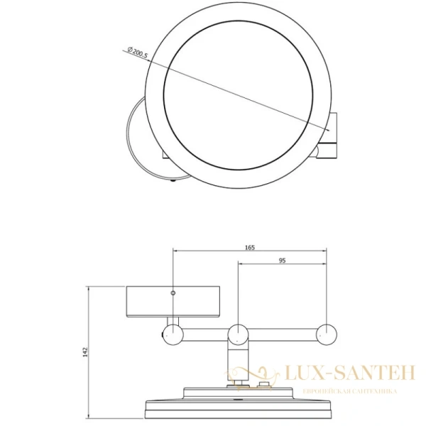 косметическое зеркало langberger alster 71785 x 3, хром