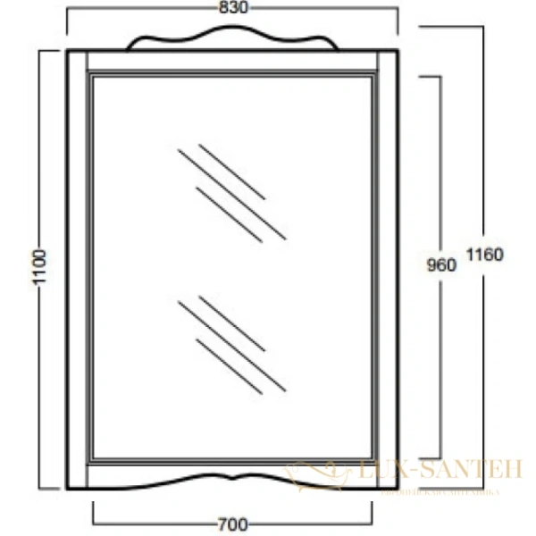 зеркало simas arcade ars2 noce 83x116 см, орех