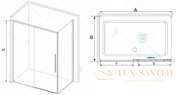 душевой уголок rgw stilvoll 32324210-014 sv-42b 110x100, профиль черный, стекло прозрачное