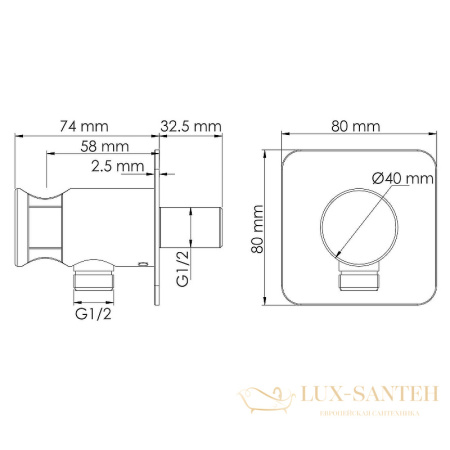 душевая система встраиваемая для ванны 250 мм wasserkraft aisch a5558.180.198.285.194.286.174 thermo, золотой матовый