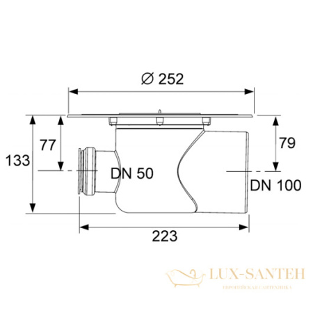 сифон для трапа tece tecedrainpoint s 3607500 dn 100, черный