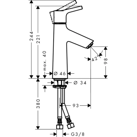 смеситель для раковины hansgrohe talis s 72025000