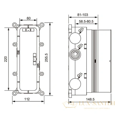 душевой комплект timo petruma sx-5049/03sm 260 мм, черный матовый