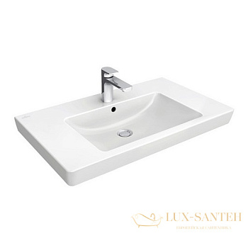 раковина villeroy & boch subway 2.0 7175 80 r1 ceramicplus 800х470 мм, белый