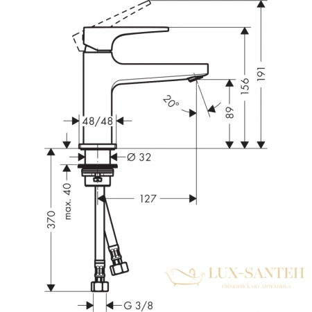 смеситель для раковины hansgrohe metropol 100 32500700 матовый белый