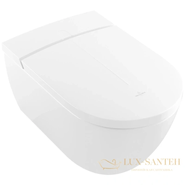 подвесной безободковый унитаз villeroy & boch viclean v0e100r1 с функцией биде с сиденьем микролифт, альпийский белый