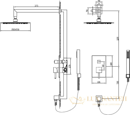 душевая система rgw shower panels 21140853-01 sp-53, хром