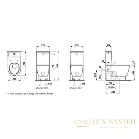 чаша напольного безободкового унитаза laufen new classic 8.2485.8.000.000.1, белый