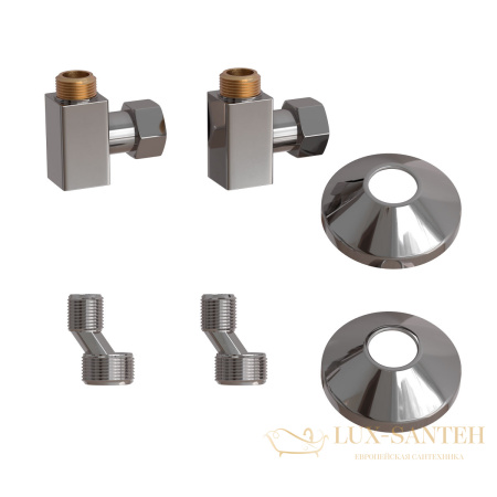 комплект подключения для полотенцесушителя point pn00012 3/4"х1/2" г/ш (квадрат), хром