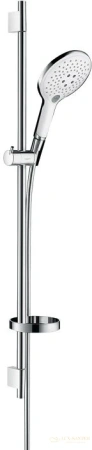 душевой гарнитур hansgrohe raindance select s 150 3iet 27803400 со штангой 90 см и мыльницей, белый/хром