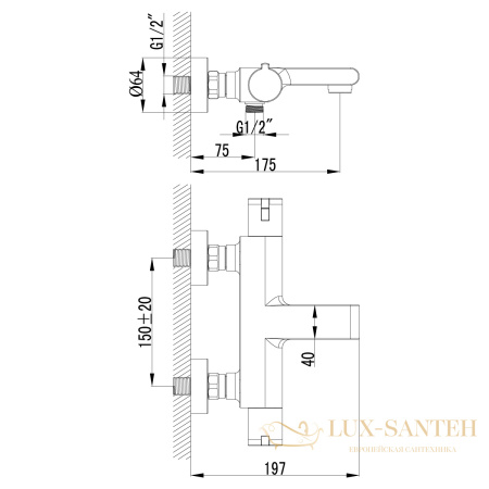 термостат lemark yeti lm7832c для ванны