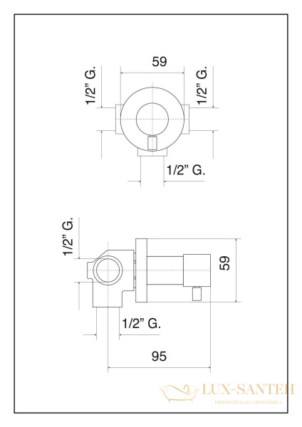 встраиваемый дивертер emmevi spirit new 31019/cr на 2 выхода (spirit), хром