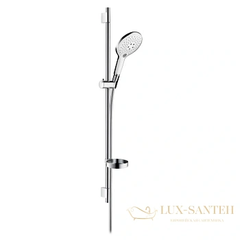 душевой гарнитур hansgrohe raindance select s 150 3iet 27803400 со штангой 90 см и мыльницей, белый/хром