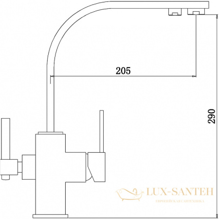 смеситель zorg sanitary zr 332 yf black для кухни, черный матовый